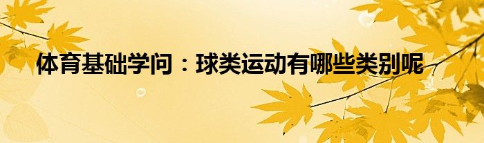 金沙乐娱场app下载体育基础学问：球类运动有哪些类别呢(图1)