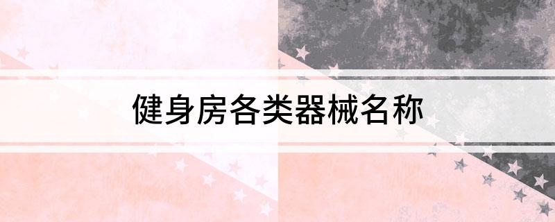 健身房各类器械名称(图1)